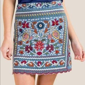 francesca’s embroidered skirt